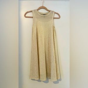 Gold and White Mini Burlap Dress